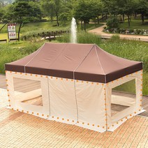 프리미엄 캐노피 천막 3X4.5 3X6 벽면 바람막이 창문 가림막 벽면가방 포함, P일체투명4벽면 3X6:레드