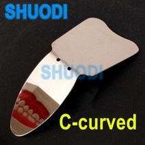 치과용 1 pc 치과 교정 구강 사진 거울 반사경 양면 치아 미백 도구 스테인레스 스틸 Autoclavable, 1 piece C curved