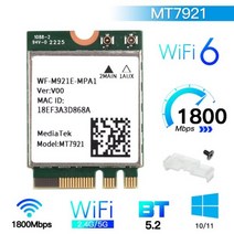 트라이 밴드 와이파이 6E AX210 M.2 NGFF 5374Mbps 무선 네트워크 카드 인텔 AX210NGW 2.4G/5G/6Ghz 802.11ax 블루투스 10/11, New MT7921