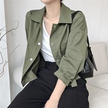 여성 봄자켓 숏자켓 간절기 카라넥 아우터 미니야상