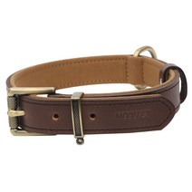 모즈펫 강아지 클레시 천연 가죽 목줄 XL(3.5cm), 브라운