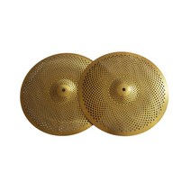 심벌즈 드럼 심벌 한쌍 로우 볼륨 심벌즈 뮤트 실버 13 인치 하이햇 드럼 세트 타악기 재즈 용, 02 Gold