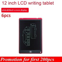 전자칠판 6pcs 12 인치 스마트 쓰기 그리기 태블릿 lcd 쓰기 태블릿 디지털 그래픽 태블릿 전자 필기 패드 펜 9, 2-6pcs 단일 화면