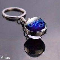 잘 나가는 완전 빠른 더 빠르게 12 조디악 로그인 키 체인 구 공 크리스탈 링 전갈 자리 레오 여성과 남성