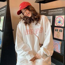 [고래백화점] 박시한 티셔츠 스타일 여성 데일리 맨투맨 커스텀후드티 기모후드집업 여자 후드티 후드집업 긴팔 오버핏