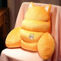 대형 등쿠션 등받이 베개 침대 허리 의자, 라이트 브라운 시바견