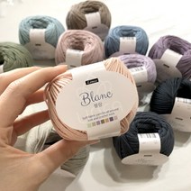 블랑 실 65g / 왕초보 뜨개질용 패브릭얀 원단실 가방 러그 인형 소품 코나 Blanc, 703 멜란 차콜