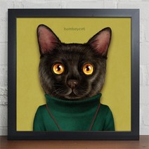 iy791-동물들의초상화 고양이 인테리어액자 블랙/2-터키시앙고라, 프레임선택/타입:블랙/2-터키시앙고라