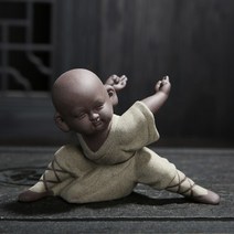 예수상 스님 조각 세라믹 가정 공예 스타일 차 세트 조각 부처님 동 선물, 새로운 1