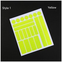 열전사필름 무지개반사필름 의류열전사지 mtb 자전거 반사 스티커 형광 오토바이 자전거 반사경 사이클링 휠 림 야간 안전 경고 반사판 필름 데칼, 스타일 1 노란색