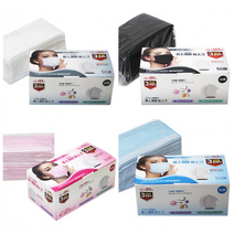 [200매] 올스퀘어 일회용 덴탈 마스크 비말차단 대형 숨쉬기편한 컬러, 올스퀘어 3중필터 블랙 대형 200매