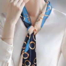 롱 쁘띠 스카프 여성 머플러 실크 쉬폰 포인트 코디 승무원