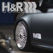 H&R 차량용 데칼 튜닝 스티커, 1개, 레드(대)