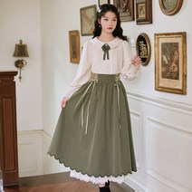 경성 의복 개화기 의상 레트로 빈티지 복고풍 원피스 라운드 카라 드레스