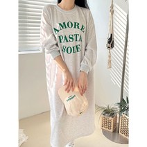 맨투맨롱원피스 캐주얼 빅사이즈 루즈핏 데일리 레터링