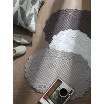 퀼팅 코튼 플로랄 발매트 북유럽 호텔식 순면 발러그, 사각, 화이트