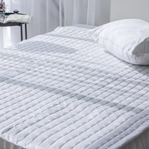 폭신한 고정밴드고정밴드 순면 패밀리 사이즈 누빔 침대 패드 8가지 색상, 화이트