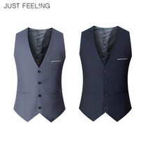 JUST FEEL!NG 1+1 봄가을 빅사이즈 남성 정장 조끼 민소매 양복 상의 슬림핏 베스트