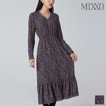 미쏘 패턴 프릴 롱 원피스_MIWOW9T04A