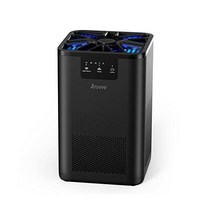 AROEVE 공기 청정기 침실 HEPA 애완 동물 연기 꽃가루 비듬 머리 냄새 20dB 사무실 거실 주방 MK06- 화이트 아로마 테라피 기능, Black