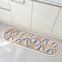 살림을 더하다 부드러운 데이지꽃 미끄럼방지 롱 주방매트