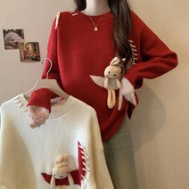 뉴욕멋쟁이 노엘라 달토끼 여성 배색 니트