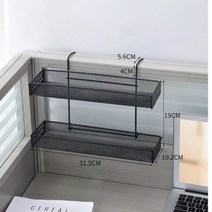 사무실 파티션 행거 선반 걸이 오피스 책상 후크 인테리어, 클래식 블랙 직사각형 2단 1 - F30