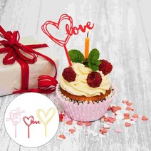 15pcs 하트 반짝이 컵케익 토퍼 장식 발렌타인 데이 테이블 장식, 다양한 색상