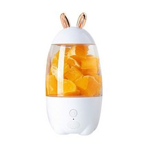버티컬믹서 반죽기 스탠드 믹서기귀여운 토끼 모양 휴대용 USB 충전식 과일 블렌더 330ml 미니 사이즈 여, 03 White