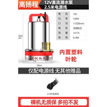 전기양수기 직류 수중펌프 12V24V48V60V볼트가정용 전동차 양수기 농업용 소형차 배터리카 빨펌프, T23-고양정 12V-2.5미터선(단품)플라스틱
