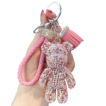 힙해 귀여운 큐빅곰돌이키링 블링블링차키홀더 에어팟G04, 핑크
