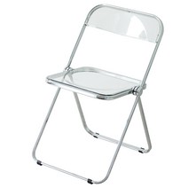비셀리움 미드센추리 투명 아크릴 접이식 의자 폴딩 체어, 1개