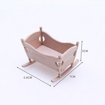 미니어처 1pcs 인형 집 나무 가구 셰이커 요람 아기 침대 모델 장난감 보육 어린이, 사진처럼, 1개