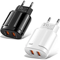 가성비100 개 고속충전 듀얼 USB 포트 2.4A미국 AC 어댑터 13 호환 htc Lg 화웨이 Usb 스마트, 02White Black