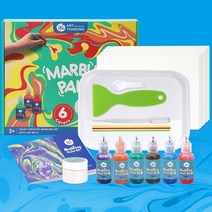 [호안미로] 마블링 물감 놀이 Jar Melo Marbling Paint Kit, 물감6색+용지10장 (6 COLORS KIT)