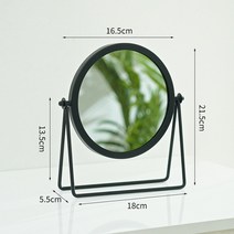 명품 미니 손거울 청동 거울 외국인 선물 메이크업 미러 라이트 럭셔리 레트로 유럽 금속, 1-검은색