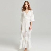 보헤미안 원피스 프린팅 휴가 브이넥 휴양지 집시 V넥 바캉스 에스닉 비치 여름 롱