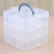 손잡이 3단 멀티 보관박스 휴대용 낚시용품 수납 칸막이 대용량, 색상, 블루