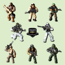 밀리터리 군인 피규어 스페셜 트룹스 블럭 8종 어린이 선물 답례품 아이선물 유아블럭 만들기놀이 장난감 블록, 16개1세트