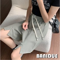 [바니드] 여성 캐주얼 반바지 여름 허리밴딩 밑트임 팬츠 0917