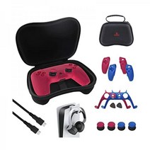 NexiGo PS5 액세서리 13in1 Holiday 번들 Playstation 5 컨트롤러 휴대용 케이스 헤드폰 걸이 분리형 그립 커버 전면판 썸 C타입 충전 케이블