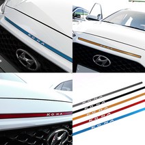 JS automotive 현대 코나 차량전용 본넷 프론트 알루미늄 포인트 튜닝 커버 몰딩, 실버