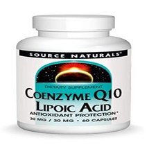 Source Naturals Coenzyme Q10 Lipoic Acid - Antioxidant Protection Dietary Supplement That Supports, 1, 60 Capsules