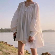 블라우스 가을여성 루즈핏 여성체크 꽃무늬 오버핏 기본 주름 브이넥프릴 초커