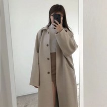 여성아우터 빈티지 캐주얼 코트 겨울 여성 블랙 롱 두꺼운 숏 벨벳 중간 길이 모직 파카 랩 가을