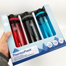 트라이탄 보틀 경량 가벼운 물병 써모플라스크 3PK THERMOFLASK 등산용 운동용, 레드＋블랙＋민트  710ml