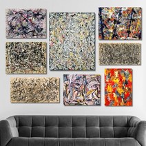 셀러허브 잭슨폴록 명화 인테리어액자 No1 12 캔버스 20호 73x53cm, 2번/캔버스액자(옆면흰색)