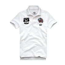 퍼스트레인 남성용 인디언 자수 카라 반팔 티셔츠 K6608