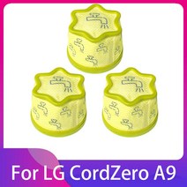 LG CordZero A9 A958VA Master / Extra A907GMS A905RM A906SM 무선 스틱 진공 청소기 용 프리 필터, 04 3 Pcs
