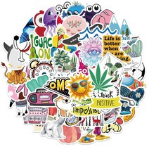 캐리어스티커 여행가방꾸미기 방수 야외 야생 여름 여행 스티커 트롤리 스케이트 보드 가방 신선한 모험 그, 01 50PCS_01 10